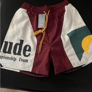 Burgundy and black rude shorts (Meduim)